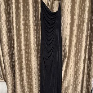 NWT Black Stretch Draped Dress XL